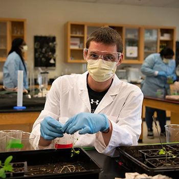 William Smith in the lab, Winston Salem State University