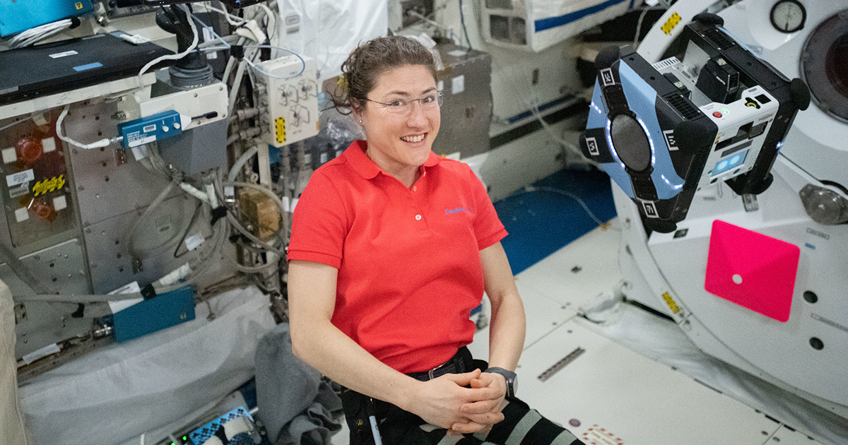 Christina Koch, a NASA astronaut and the flight engineer on the International Space Station monitors an AstroBee robot. Photo © NASA Johnson Space Center via Flickr