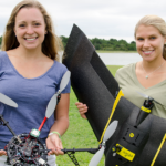 Sarah Poulin and Anna Windle with their drones