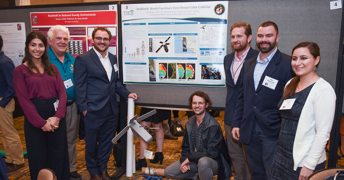 Graduate and undergraduate students present their research at the 2019 NC Space Symposium. 